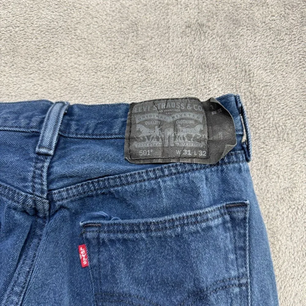 Levi's 501 Jeans‎ Mens Measured 28x25 Blue Denim Button Fly